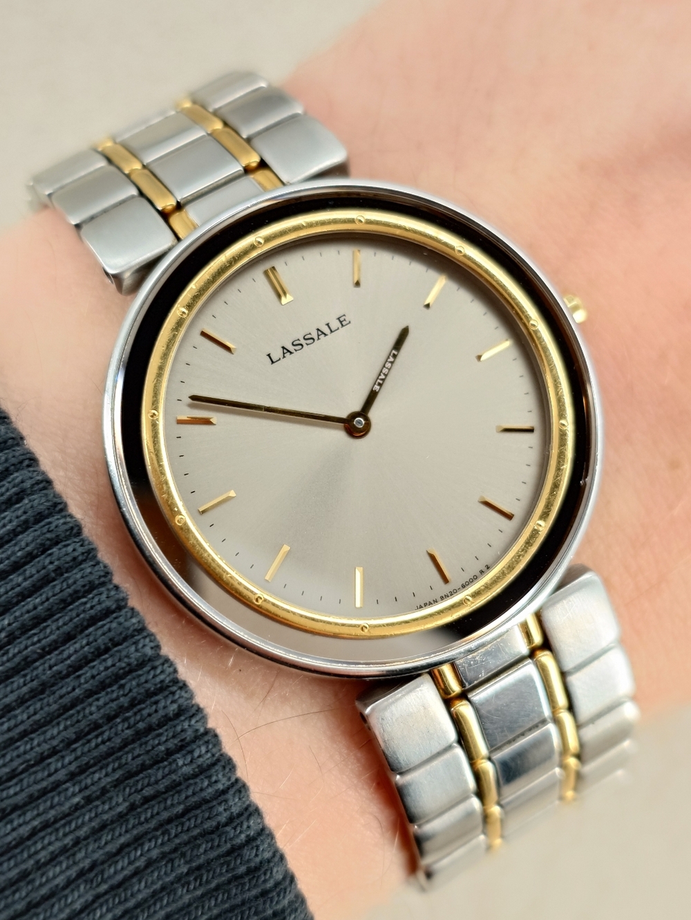 Seiko Lassale Unisex Watch 8N20-6000 Two-Tone Rare JDM Dress 33mm New Battery